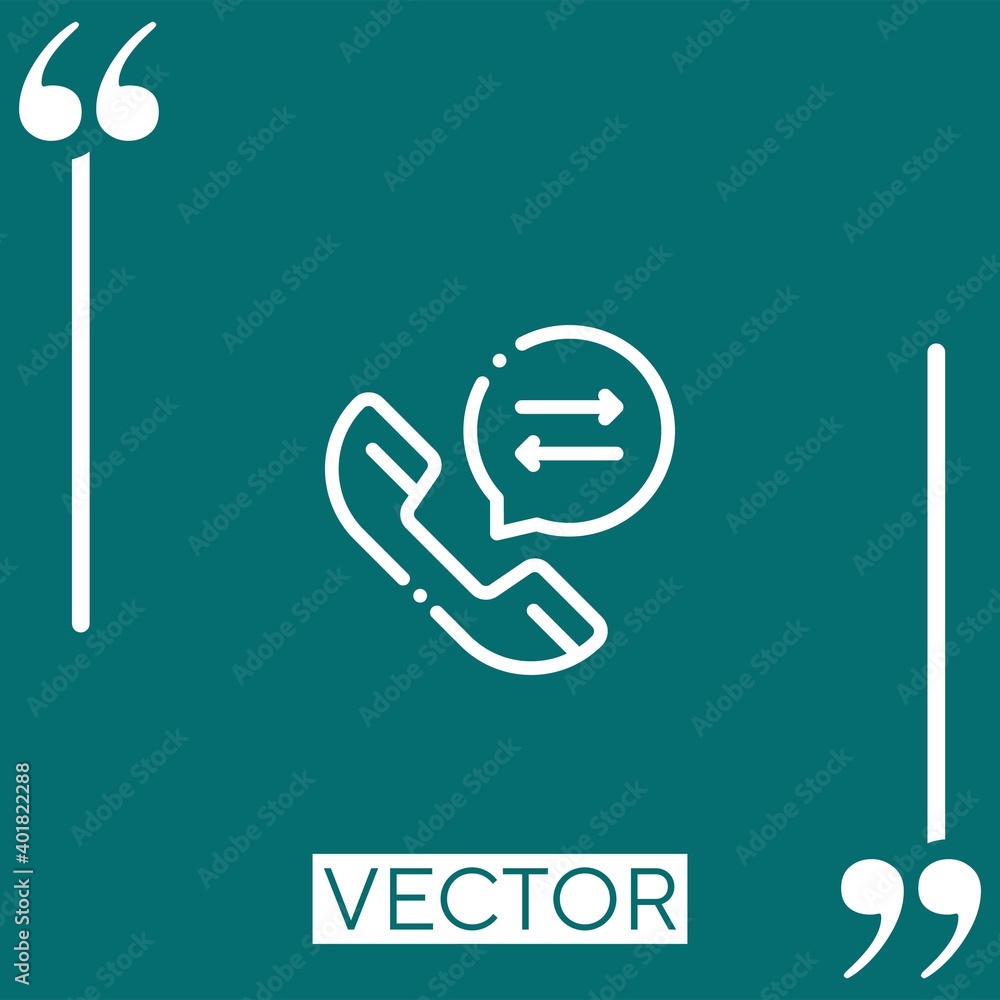 Poster phone call vector icon linear icon. editable stroke line