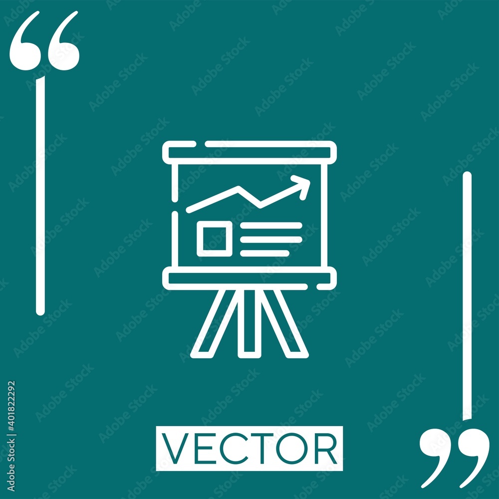 Poster presentation vector icon linear icon. editable stroke line