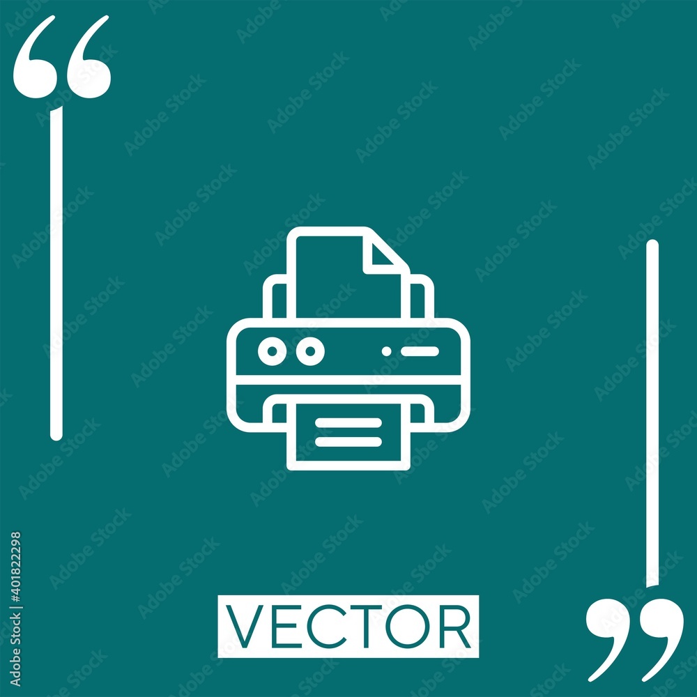 Poster printer vector icon linear icon. editable stroke line