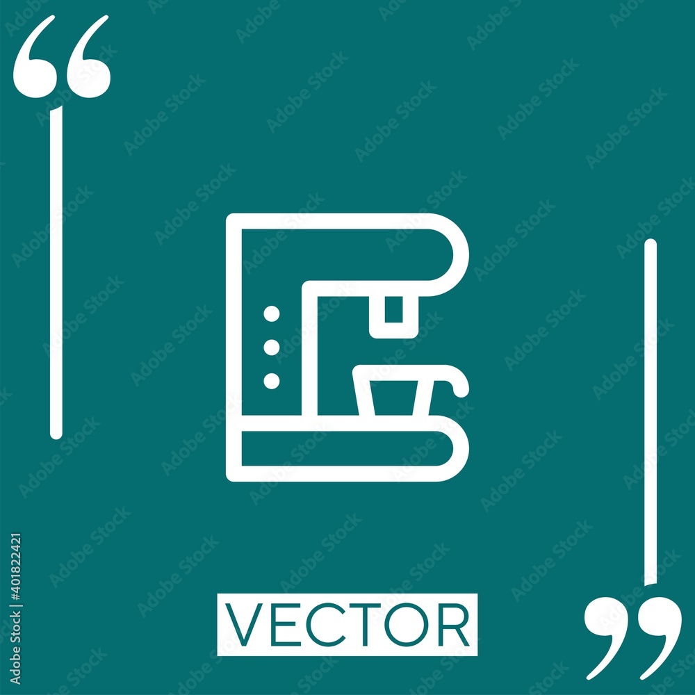 Poster coffee maker vector icon linear icon. editable stroke line