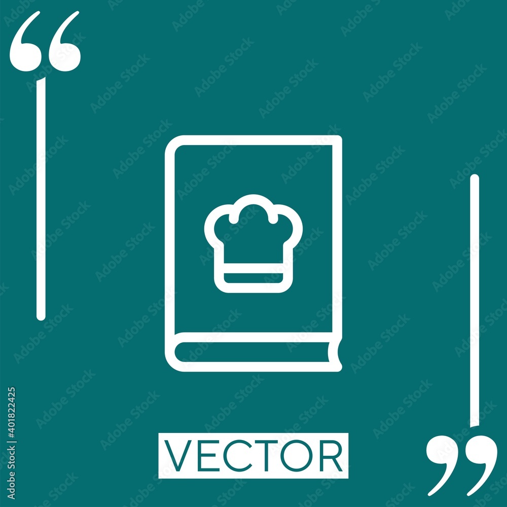 Poster cookbook vector icon linear icon. editable stroke line