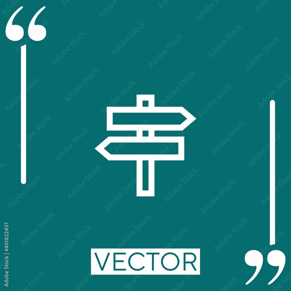 Poster direction vector icon linear icon. editable stroke line