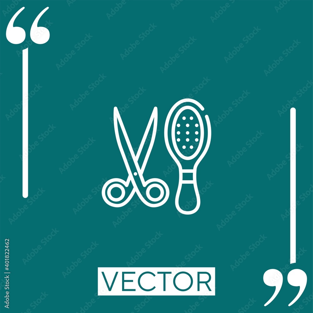 Poster grooming vector icon linear icon. editable stroke line