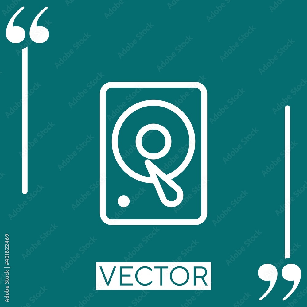 Poster hard disk vector icon linear icon. editable stroke line