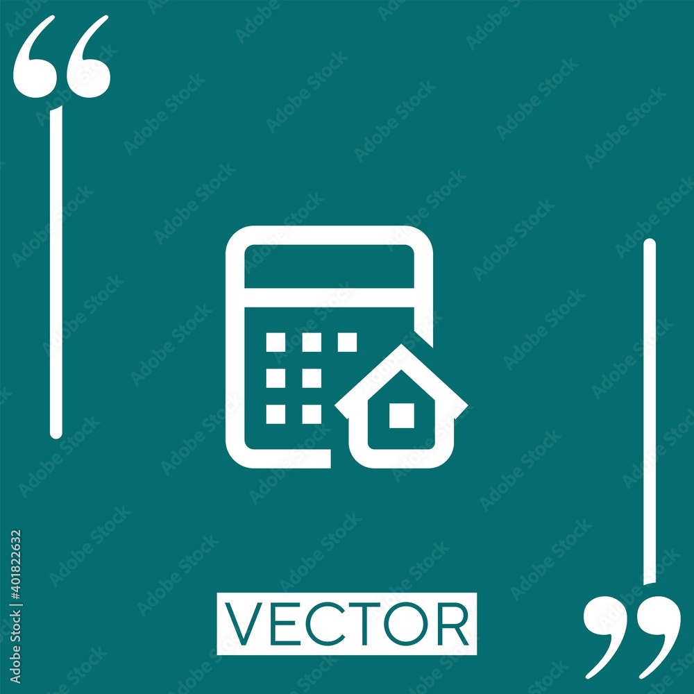 Poster calculate vector icon linear icon. editable stroke line