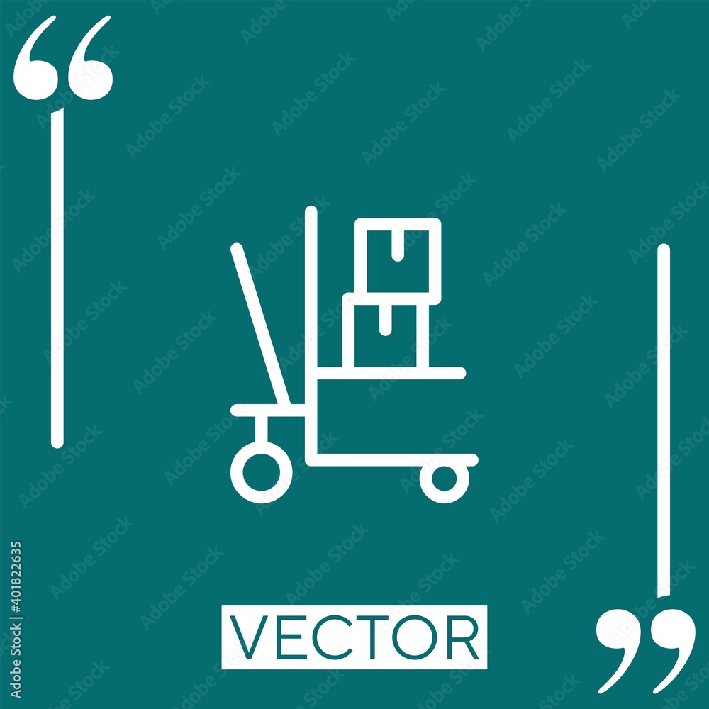 Poster cart vector icon linear icon. editable stroke line