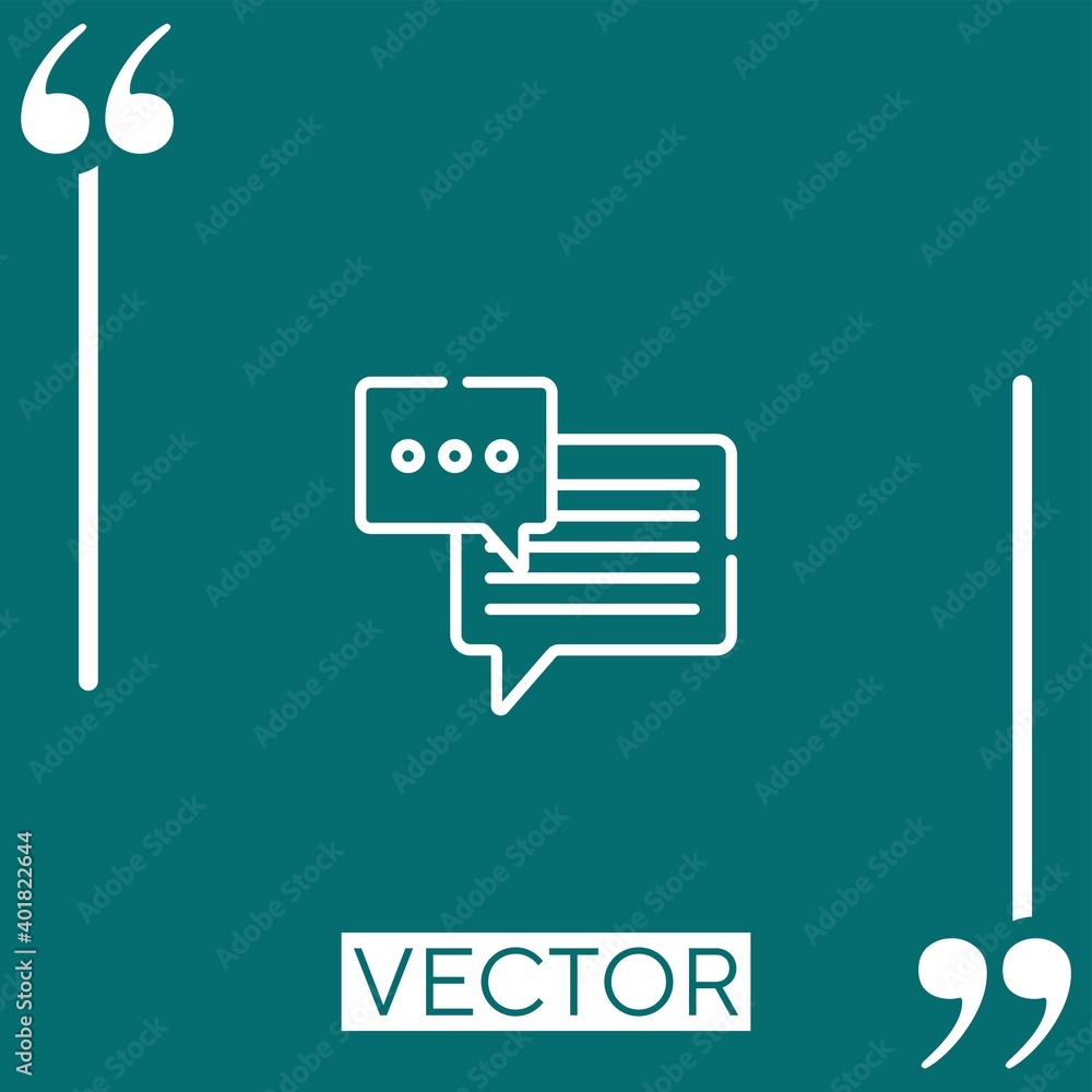 Poster chat bubble vector icon linear icon. editable stroke line