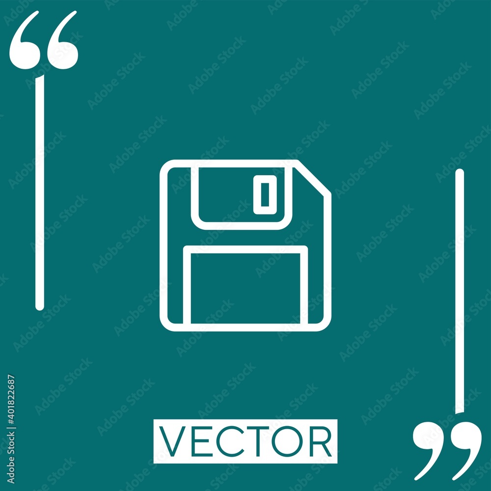 Poster floppy disk vector icon linear icon. editable stroke line