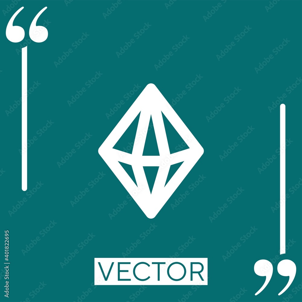 Poster gem vector icon linear icon. editable stroke line