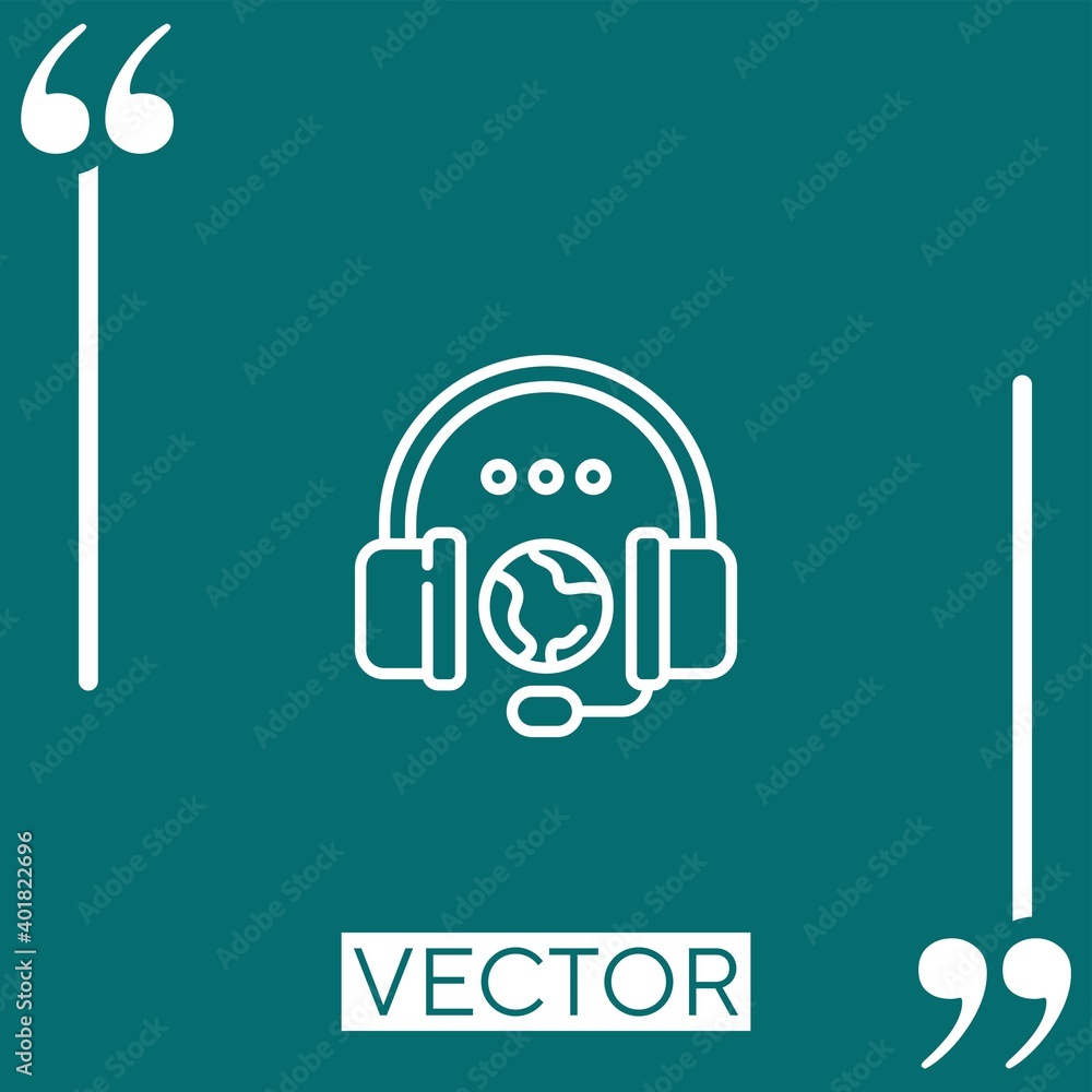 Poster global vector icon Linear icon. Editable stroke line