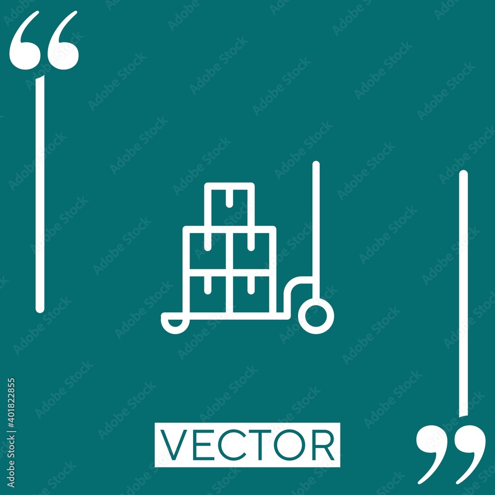 Poster cart vector icon linear icon. editable stroke line