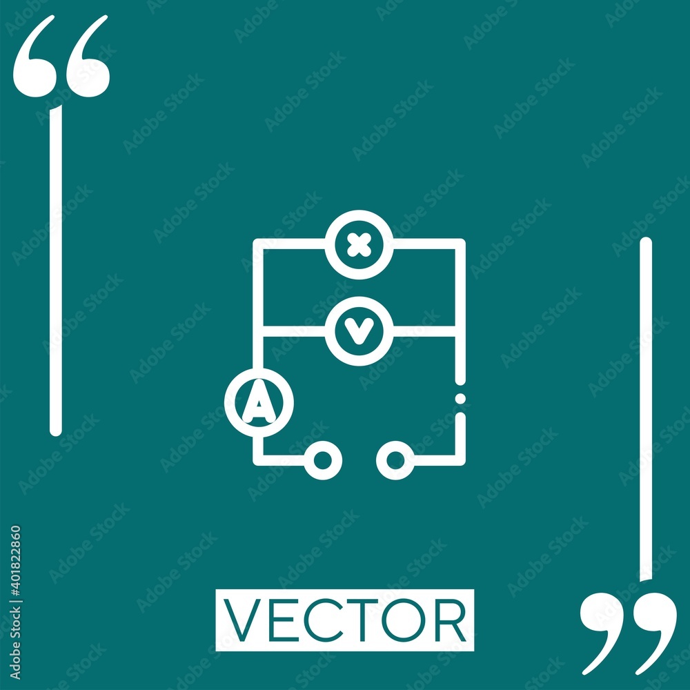 Poster circuit vector icon linear icon. editable stroke line