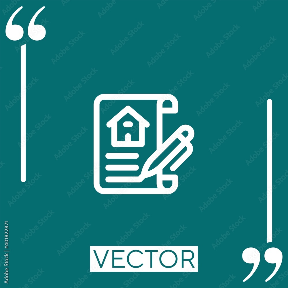 Poster contract vector icon linear icon. editable stroke line
