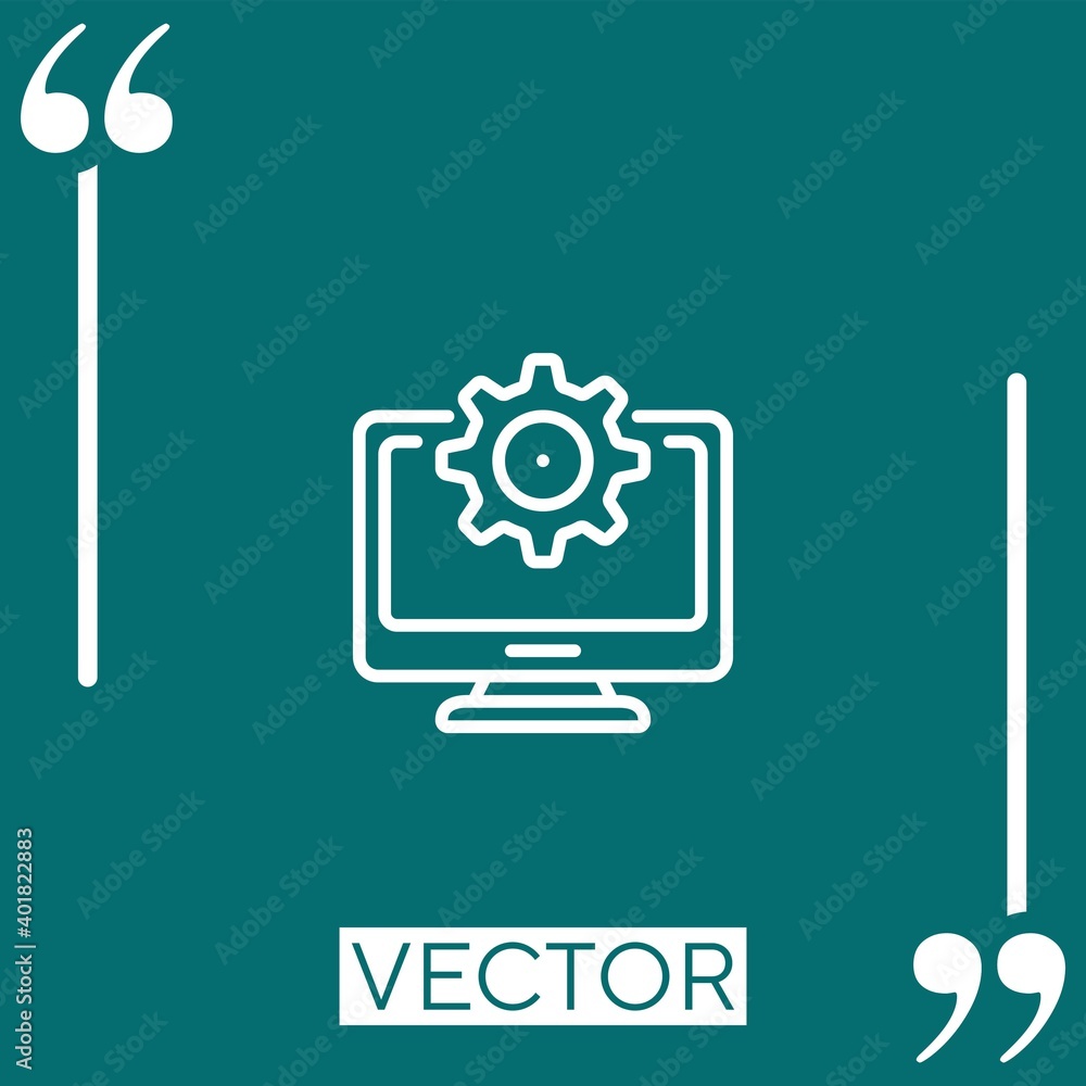 Poster development vector icon linear icon. editable stroke line