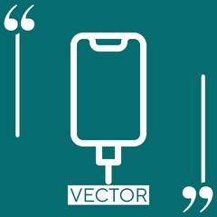 charging status vector icon Linear icon. Editable stroke line