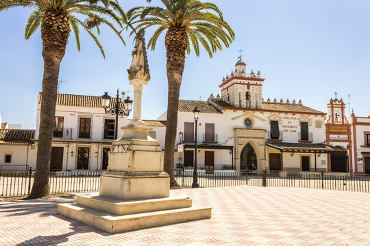 Almonte, Spain. The village of El Rocio, a famous Catholic pilgrimage site in Andalucia
