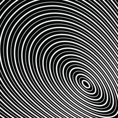 Abstract white oblique concentric stripes. Vector illustration. Design element for logo, sign, symbol, tattoo, web pages, prints, posters, template, monochrome pattern and abstract background