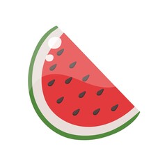 Cartoon watermelon isolated on white background. Vector illustration