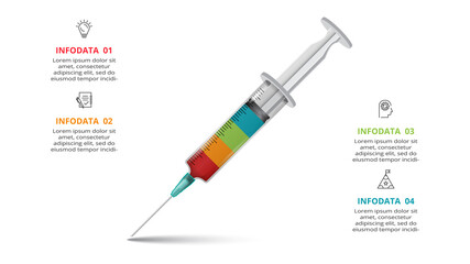 Creative concept for infographic with 4 steps, options, parts or processes. Business data visualization