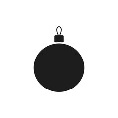 Christmas ball icon. Vector illustration. Flat design. Isolated.