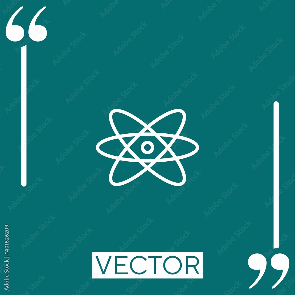 Poster atom vector icon linear icon. editable stroke line