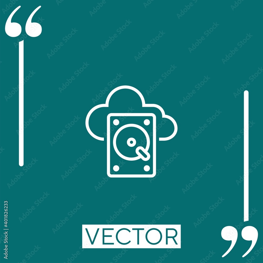 Poster cloud storage vector icon linear icon. editable stroke line