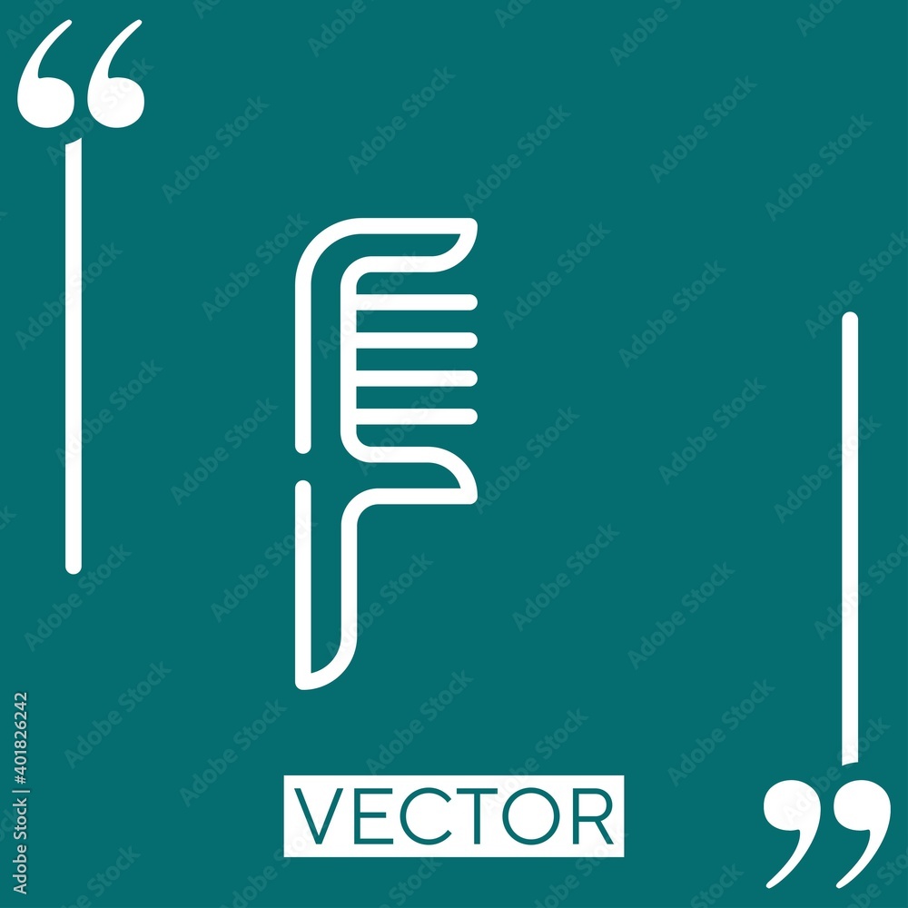 Poster comb vector icon linear icon. editable stroke line
