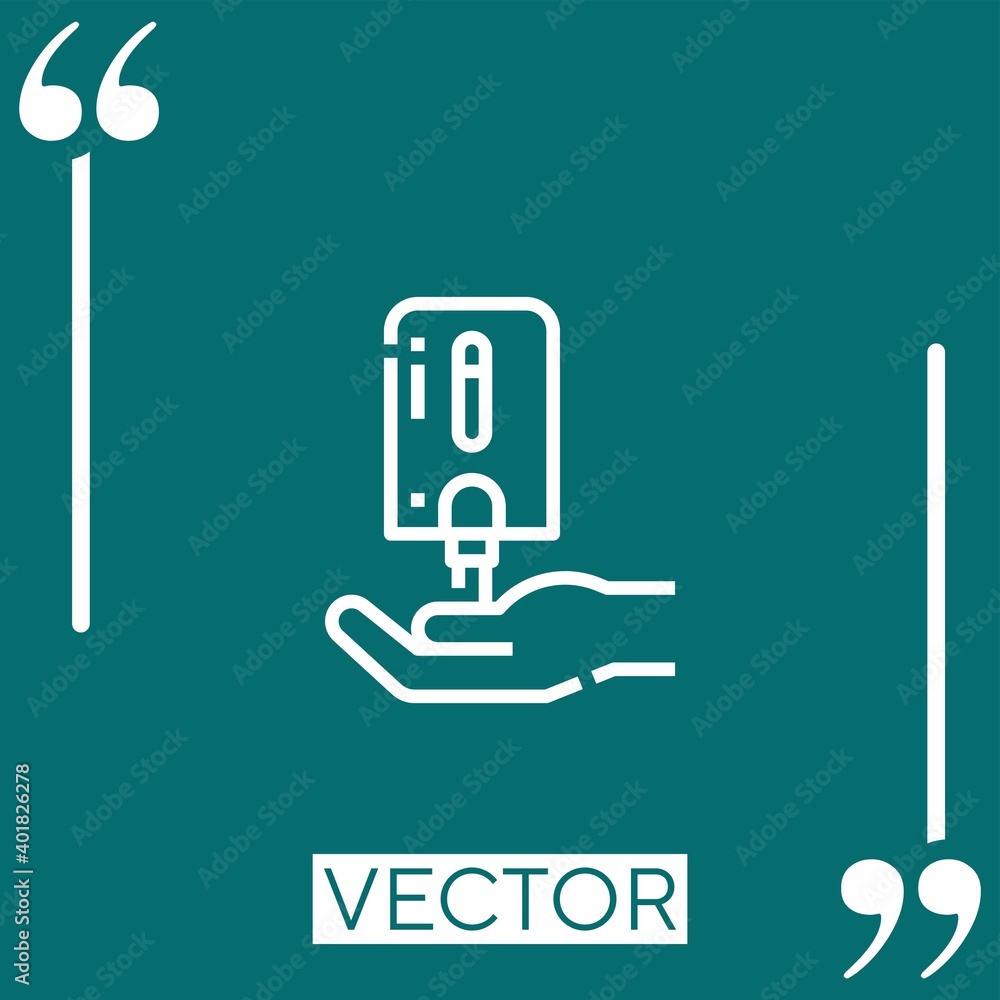 Poster sanitizer vector icon linear icon. editable stroke line