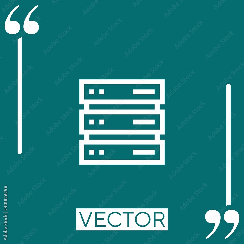 Poster server vector icon linear icon. editable stroke line