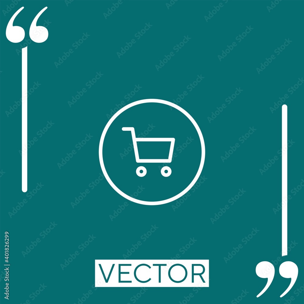 Poster shopping cart vector icon linear icon. editable stroke line