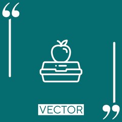 lunch box vector icon Linear icon. Editable stroke line