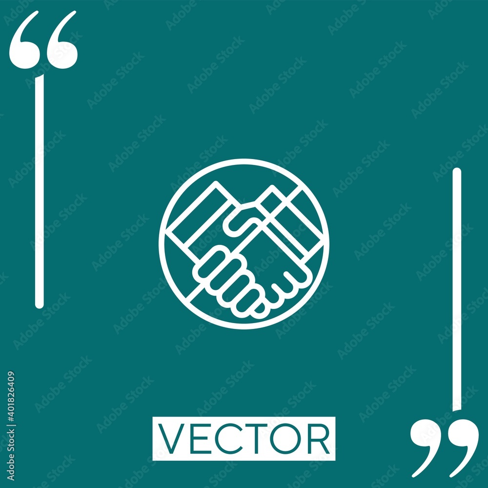 Poster no handshake vector icon linear icon. editable stroke line
