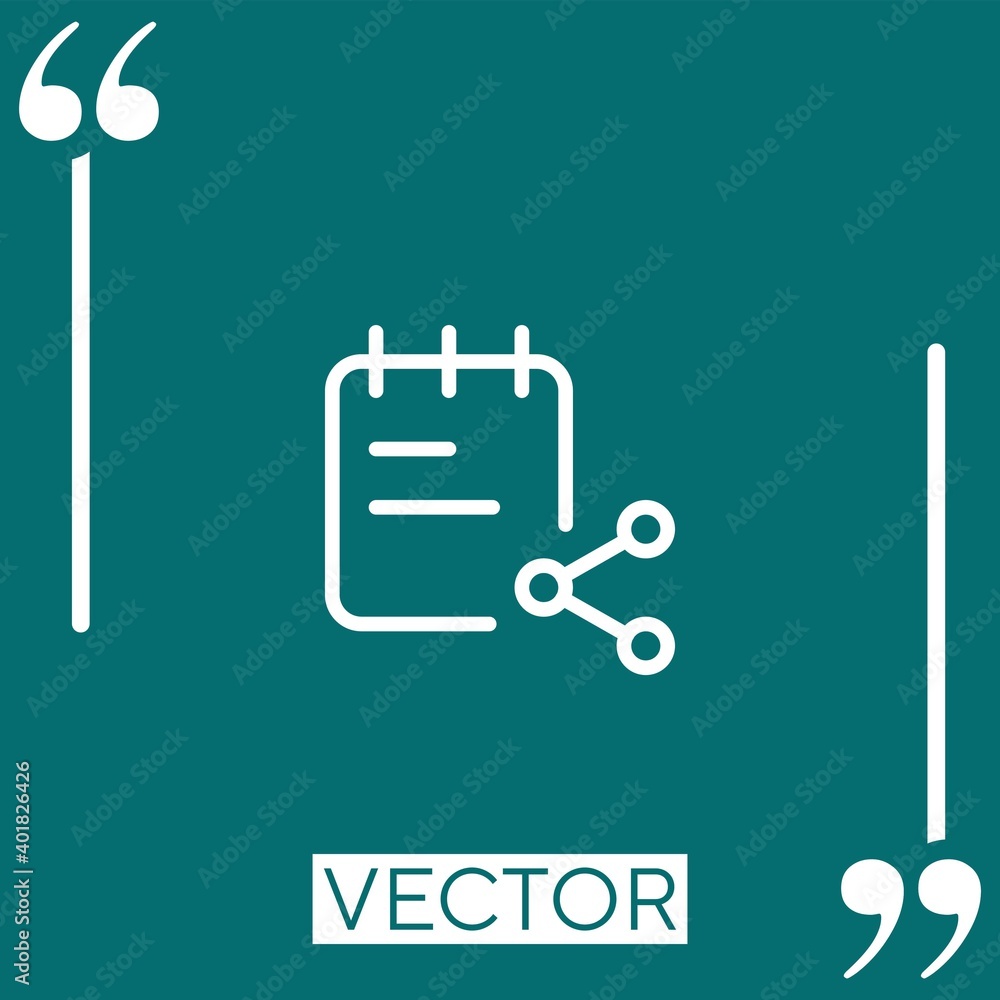 Poster share vector icon linear icon. editable stroke line
