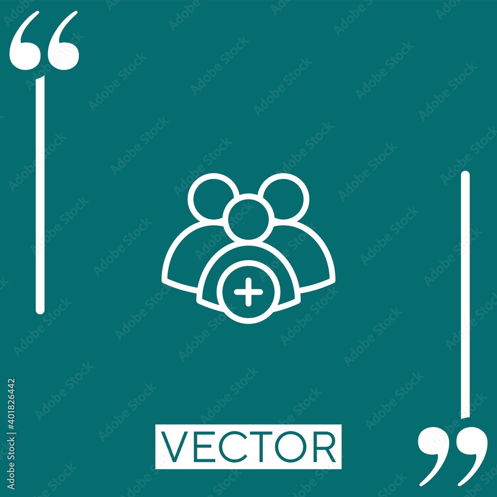 Poster add group vector icon linear icon. editable stroke line