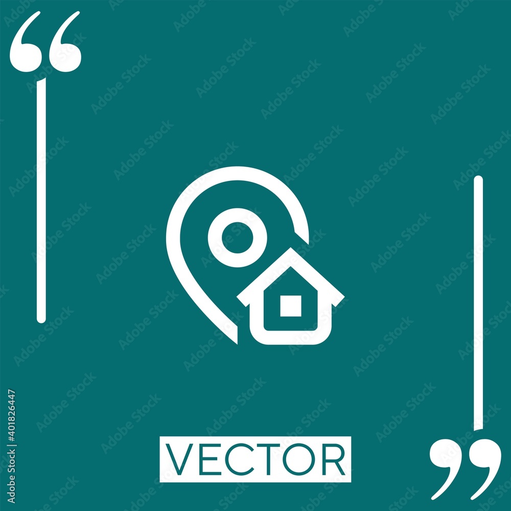 Poster address vector icon linear icon. editable stroke line