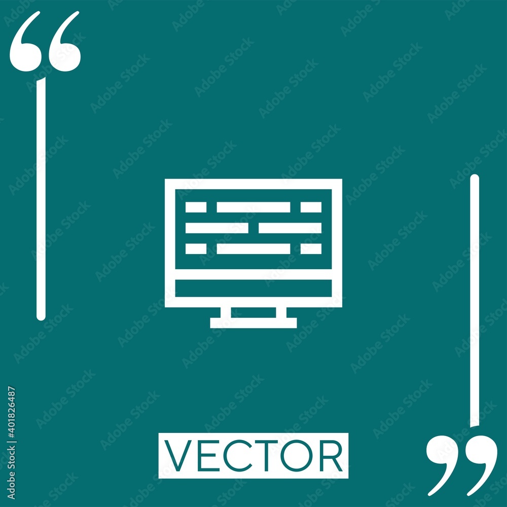Poster code vector icon linear icon. editable stroke line