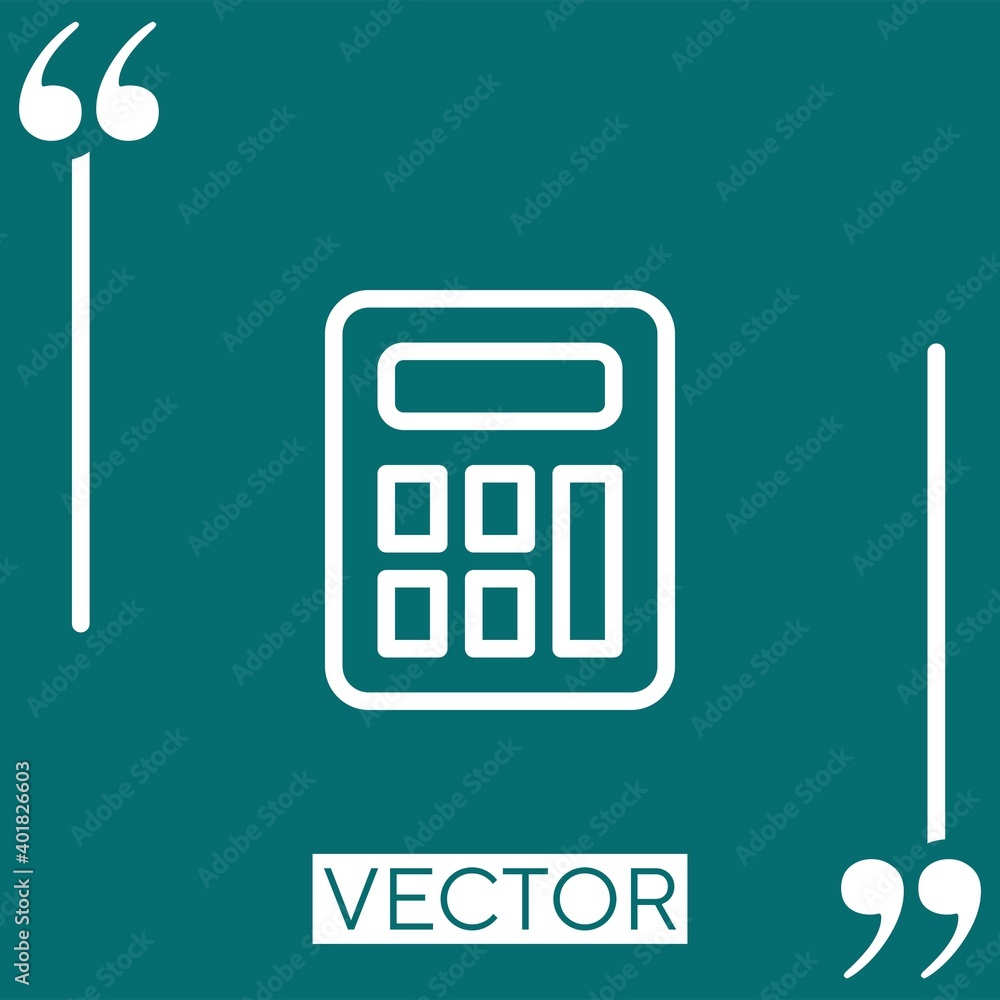 Poster calculator vector icon linear icon. editable stroke line