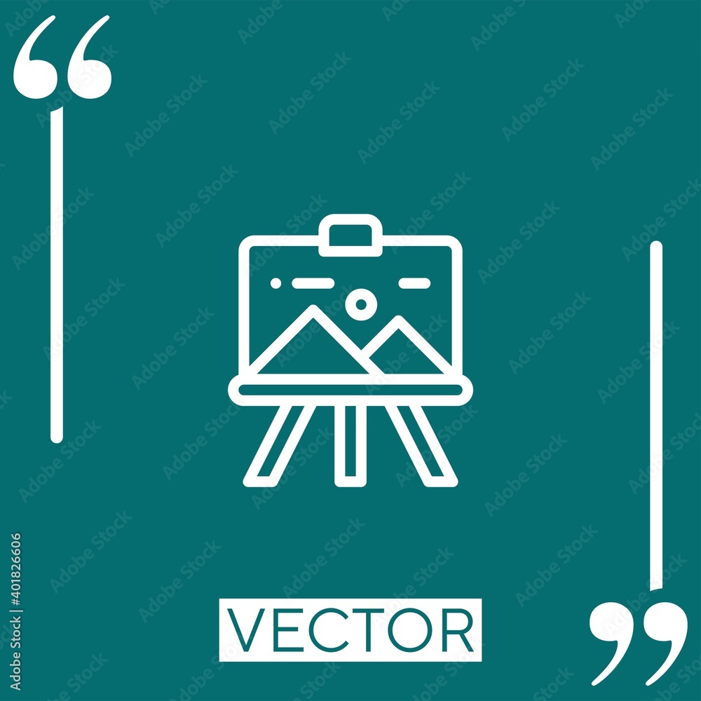 Poster canvas vector icon linear icon. editable stroke line