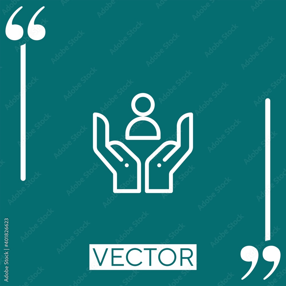 Poster hands vector icon linear icon. editable stroke line
