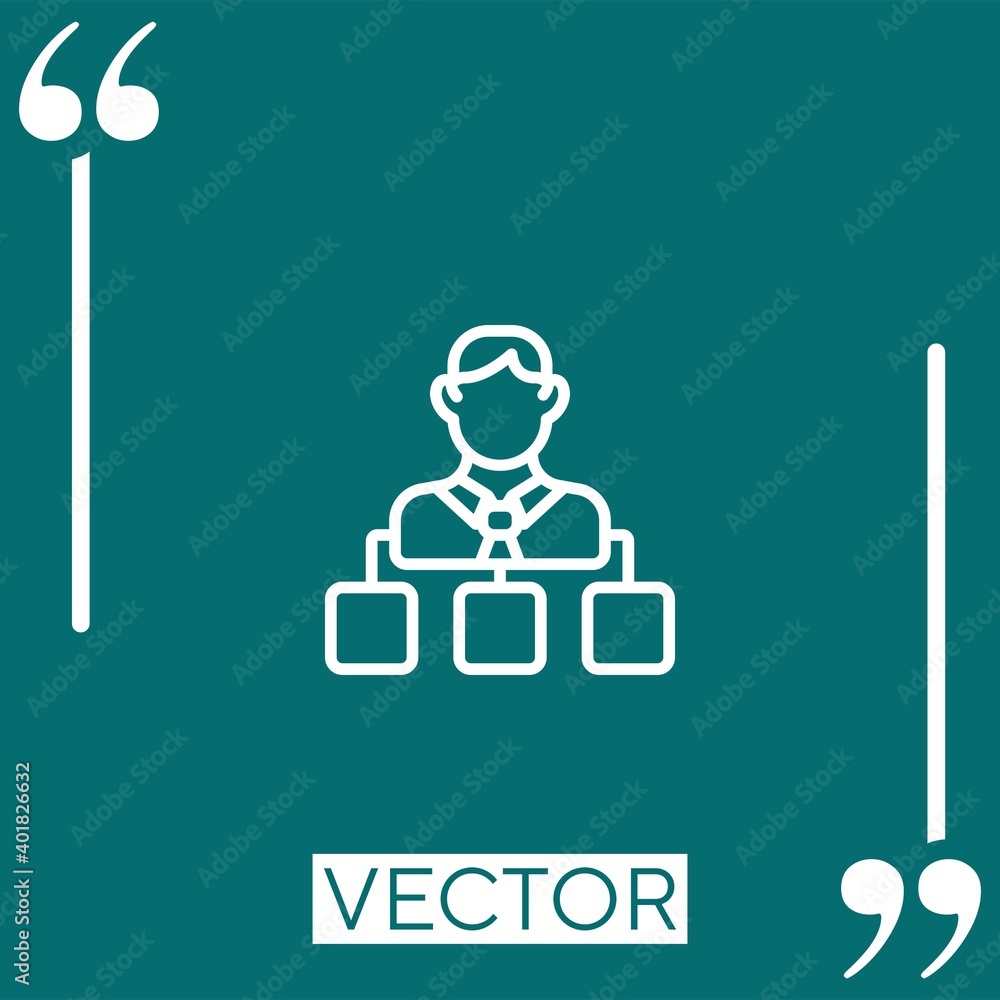 Poster hierarchy vector icon linear icon. editable stroke line