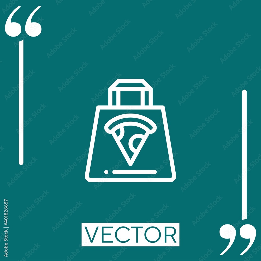Poster pizza vector icon linear icon. editable stroke line