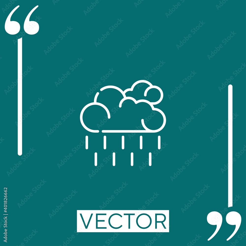 Poster rain vector icon linear icon. editable stroke line