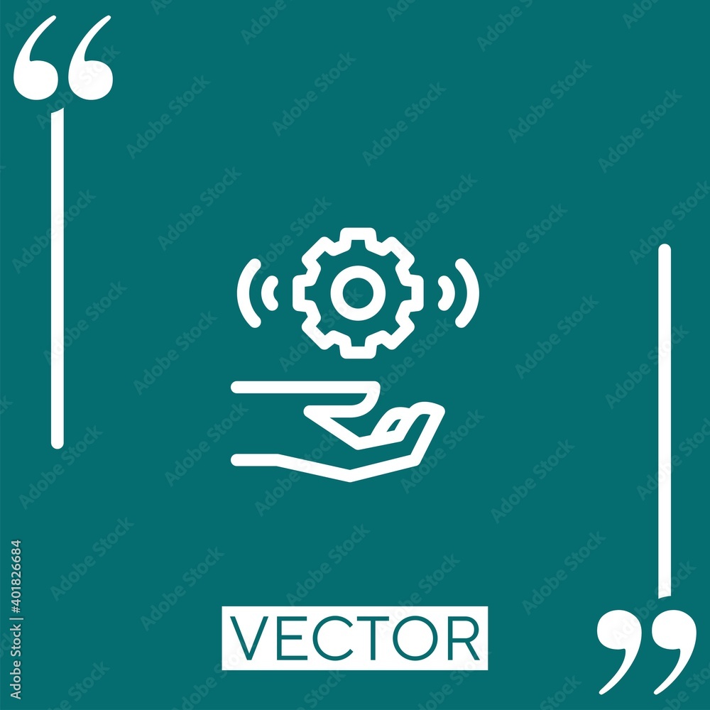Poster technical support vector icon linear icon. editable stroke line