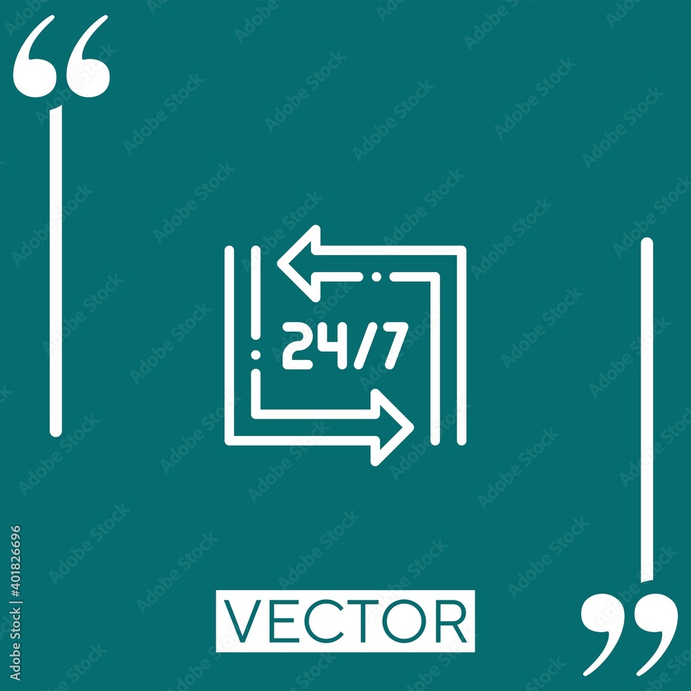 Poster hours vector icon linear icon. editable stroke line