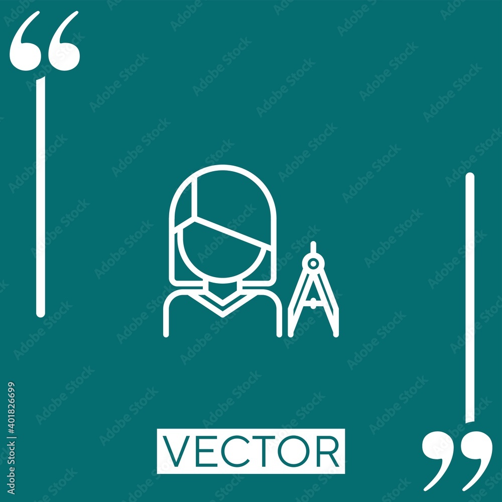 Poster architect vector icon linear icon. editable stroke line