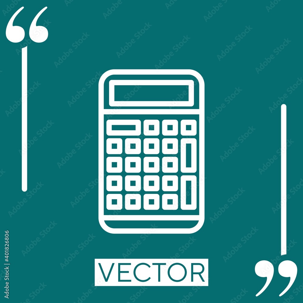 Poster calculator vector icon linear icon. editable stroke line