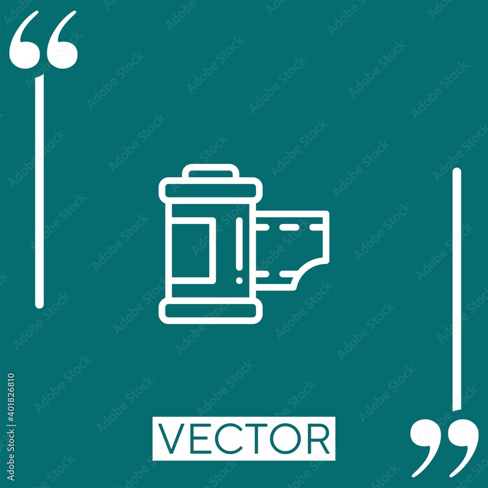 Poster camera roll vector icon linear icon. editable stroke line