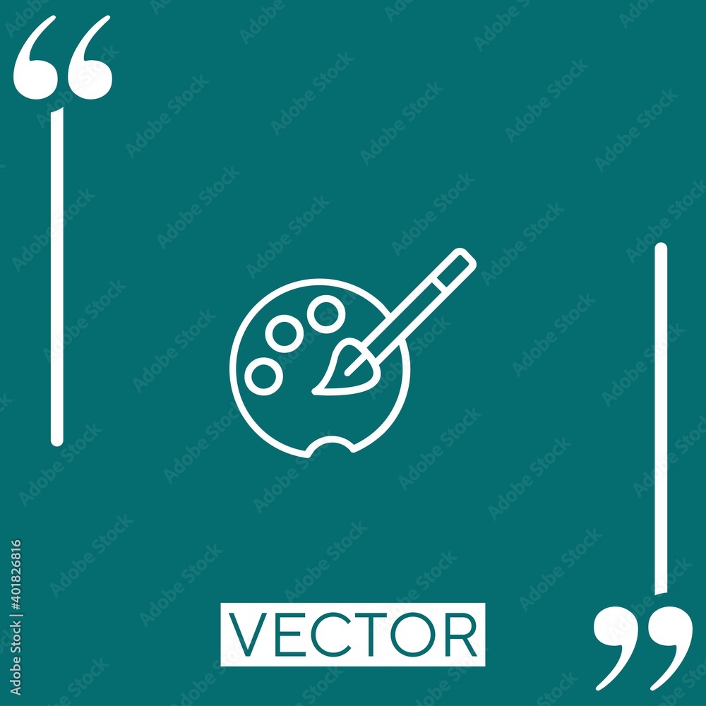 Poster palette vector icon linear icon. editable stroked line