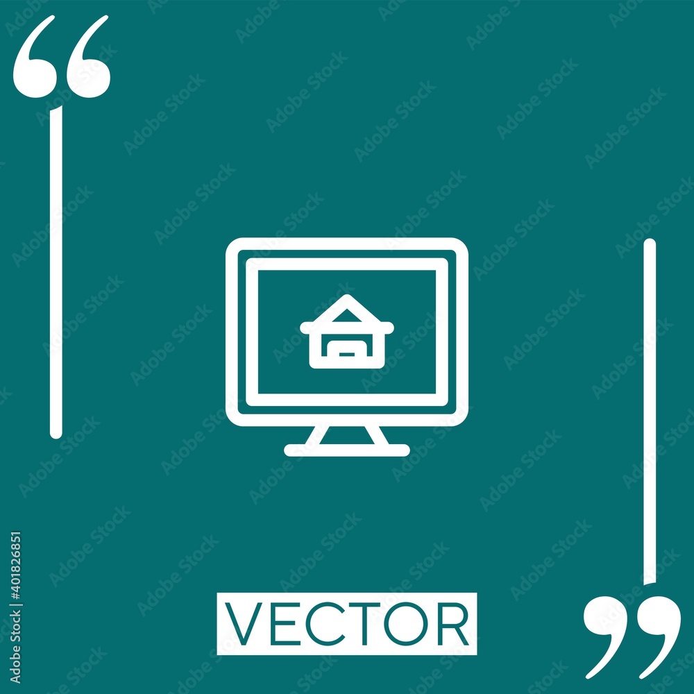 Poster screen vector icon linear icon. editable stroked line
