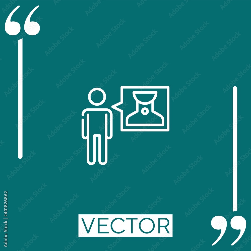 Poster sore throat vector icon linear icon. editable stroked line